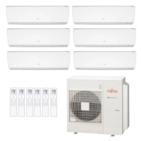 Ar-Condicionado Multi Split Inverter Fujitsu 45.000 (4x Evap HW 9.000 + 2x Evap HW 12.000) Quente/Frio 220V