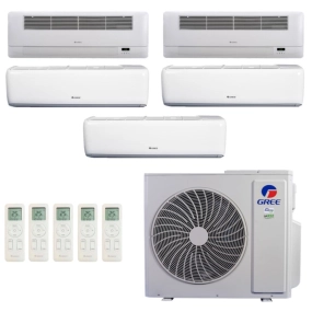 Ar-Condicionado Multi Split Inverter R-32 Gree 48000 (3x Evap HW 9000+1x Evap Cassete 1 Via 18000+1x Evap Cassete 1 Via 22000) Quente/Frio 220V